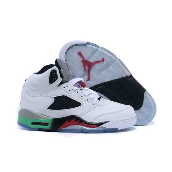 Air Jordan 5 Men Shoes White Cyan